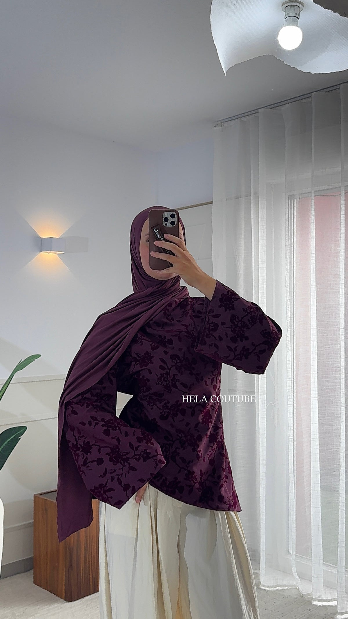 BLOUSE VELOURS YASMEEN | PRUNE