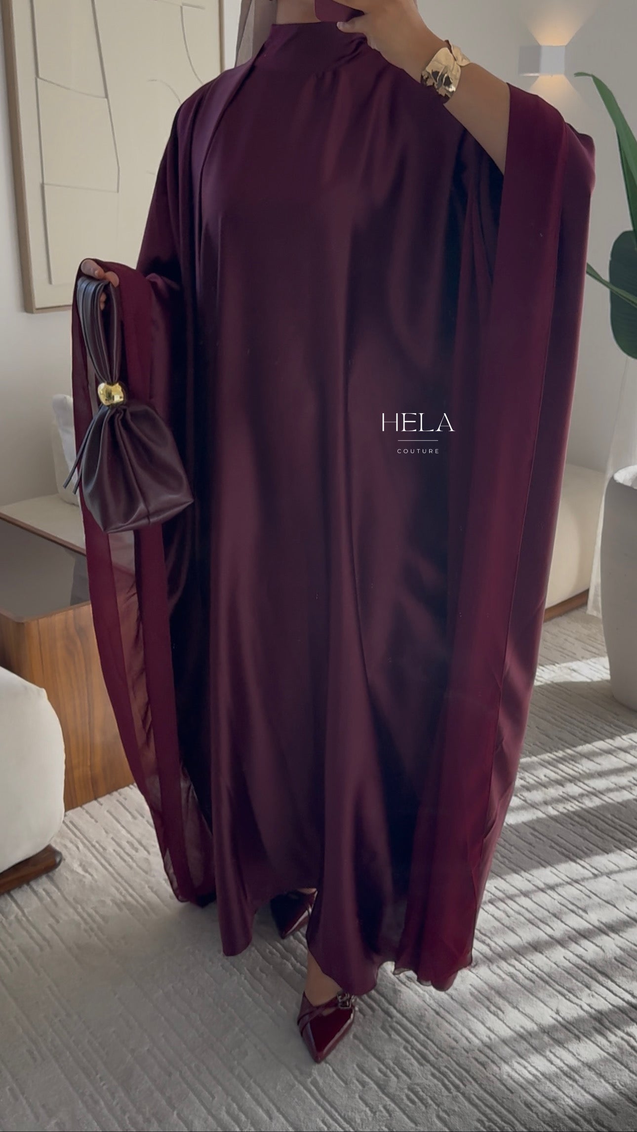 Abaya DINA Burgundy - Eïd collection