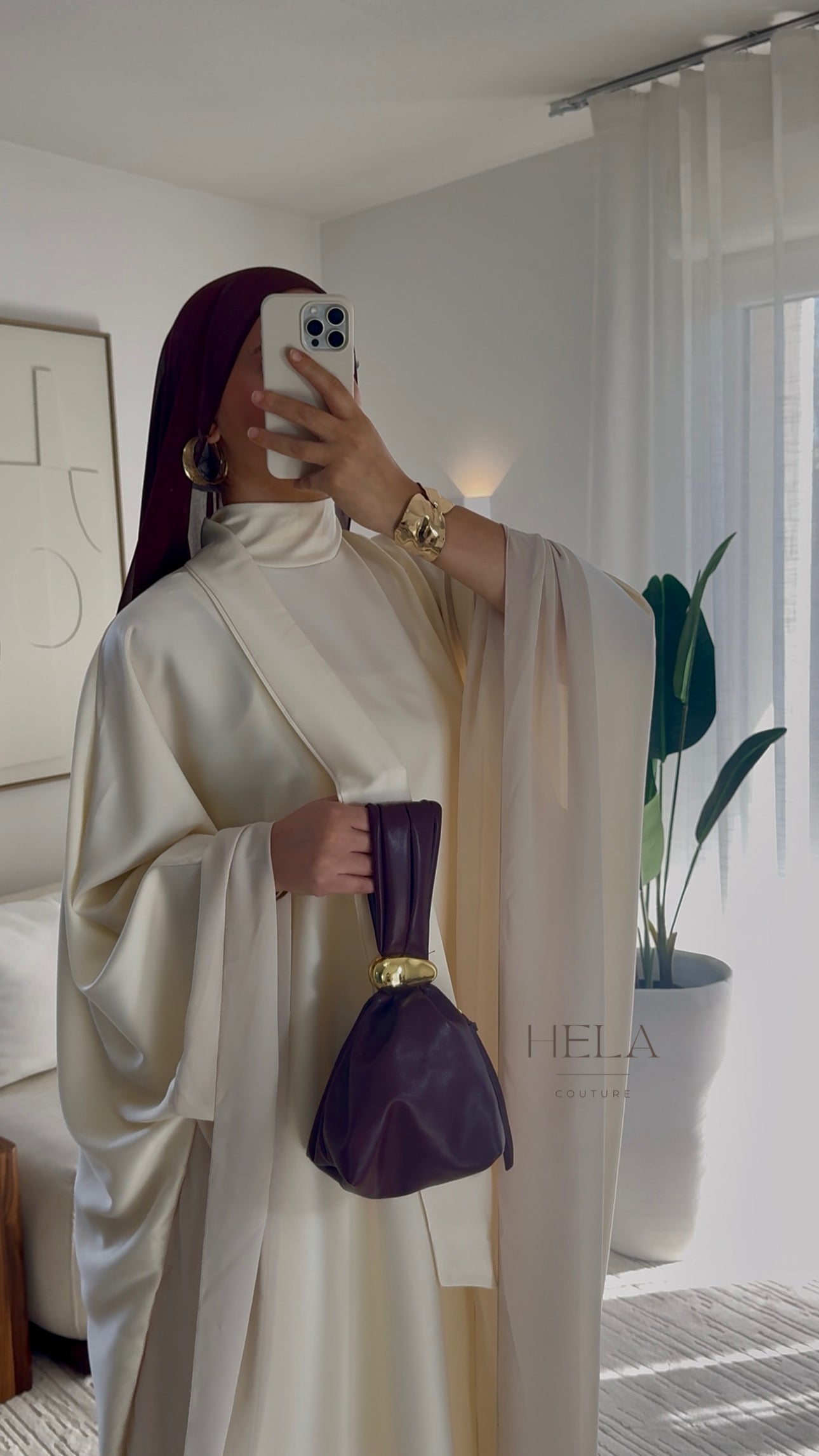 Abaya Dina Écru - Collection Eïd