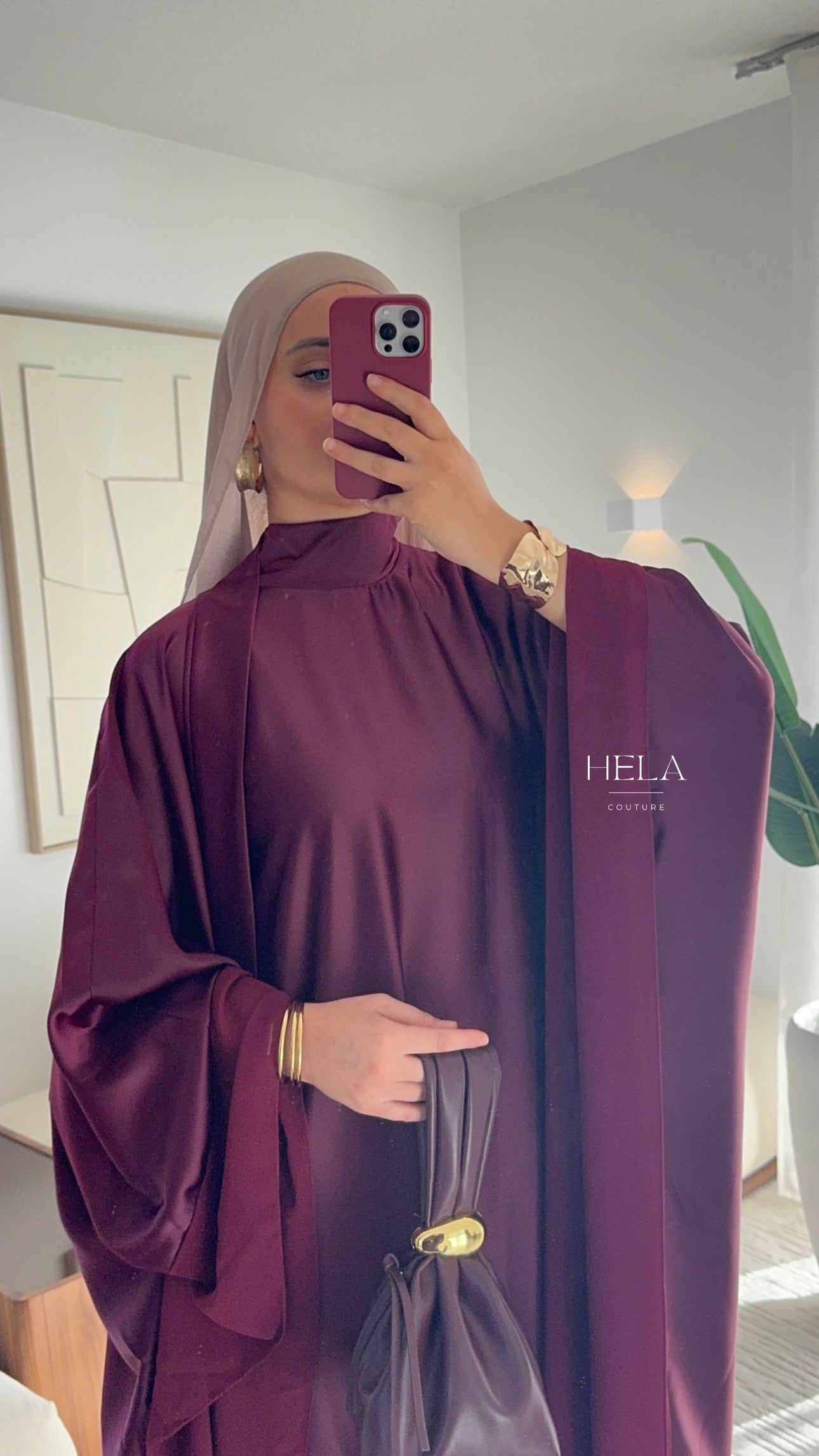 Abaya DINA Burgundy - Eïd collection
