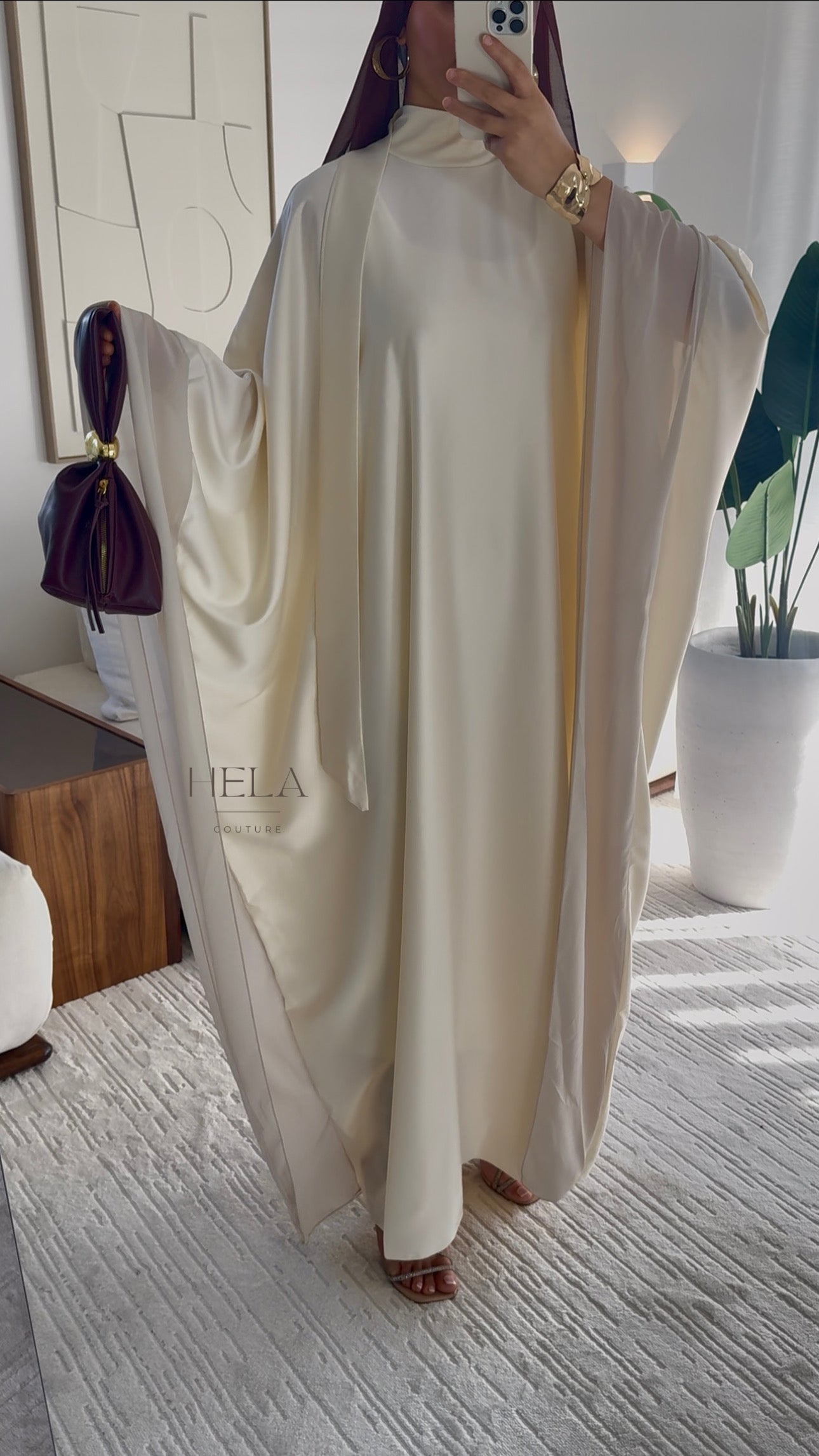 Abaya Dina Écru - Collection Eïd
