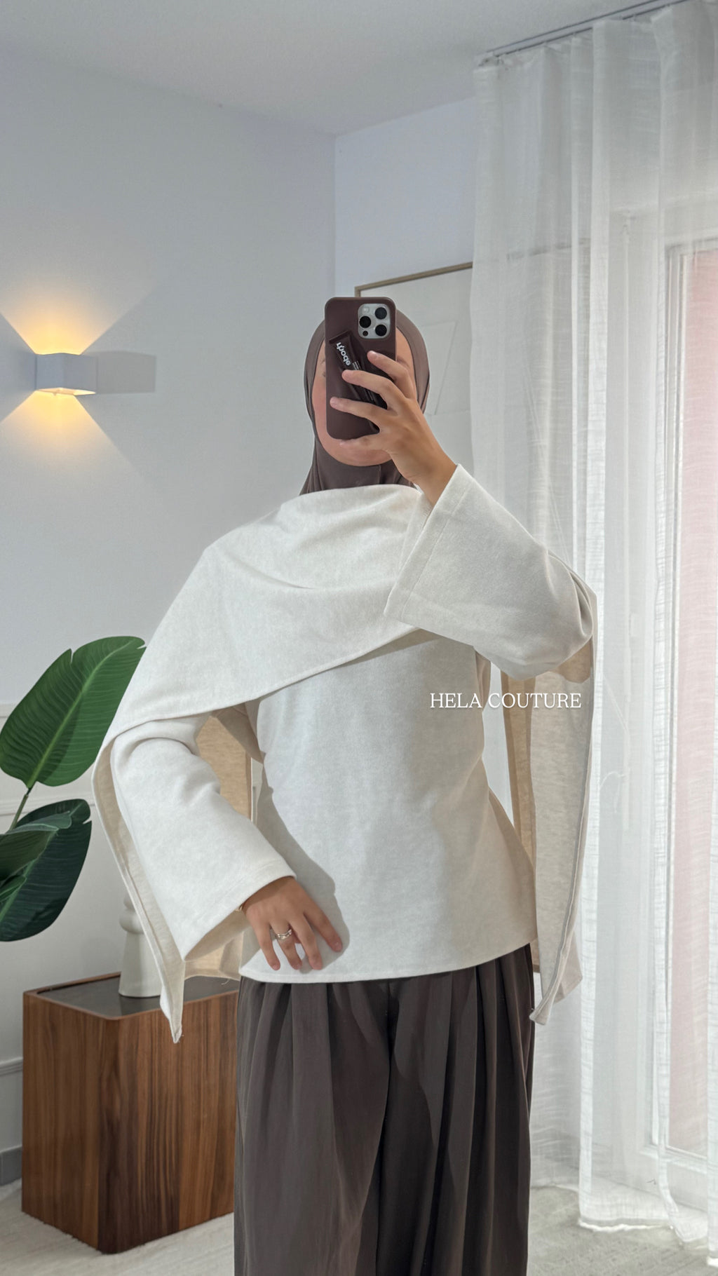 PULL DOUX AVEC CAPE | CREAM
