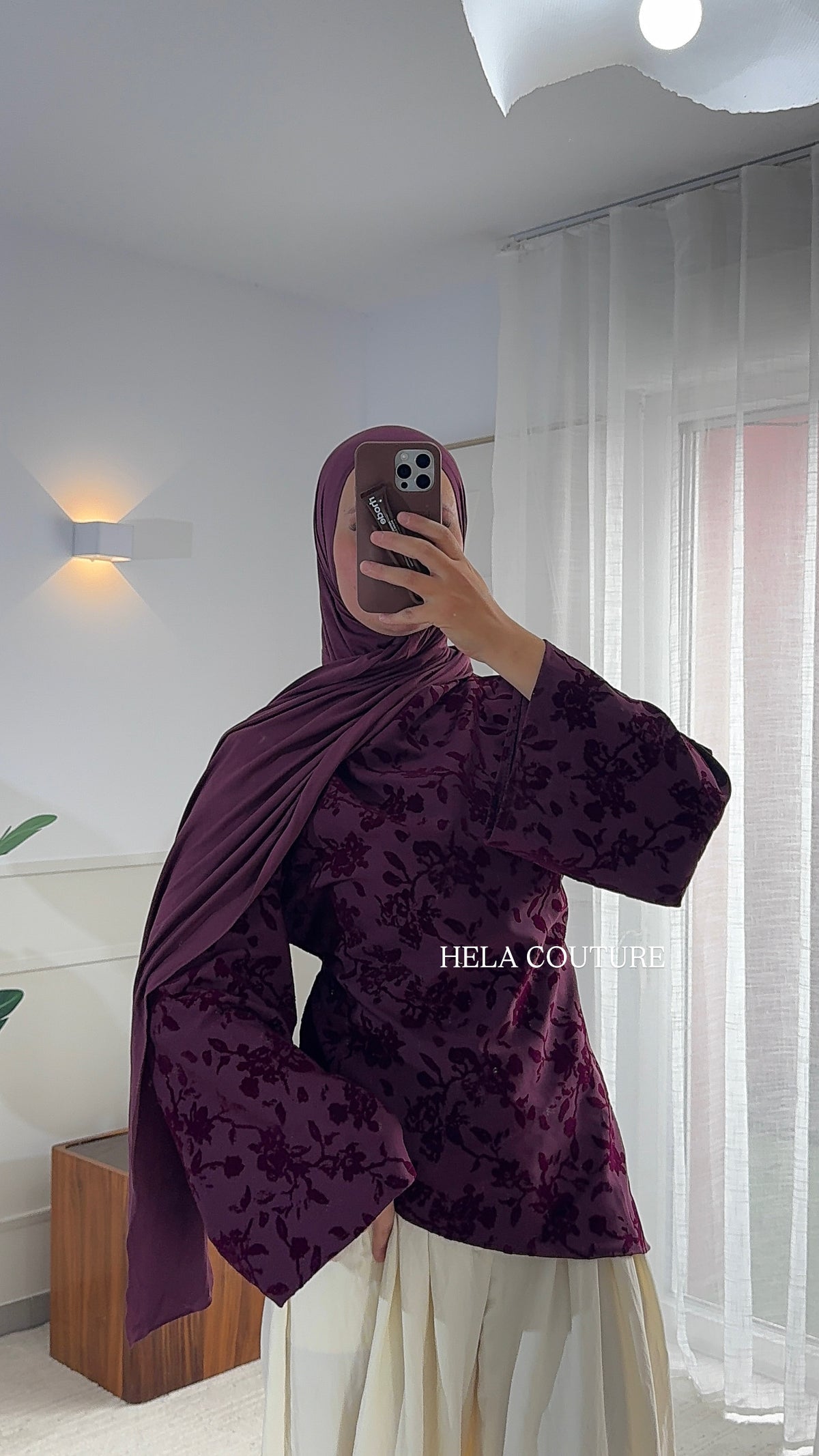 BLOUSE VELOURS YASMEEN | PRUNE