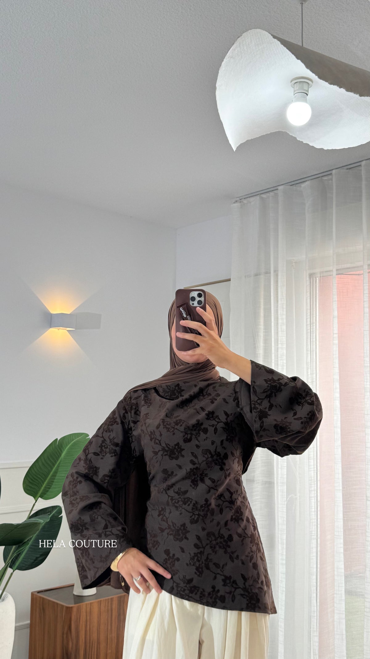 BLOUSE VELOURS YASMEEN | BROWN
