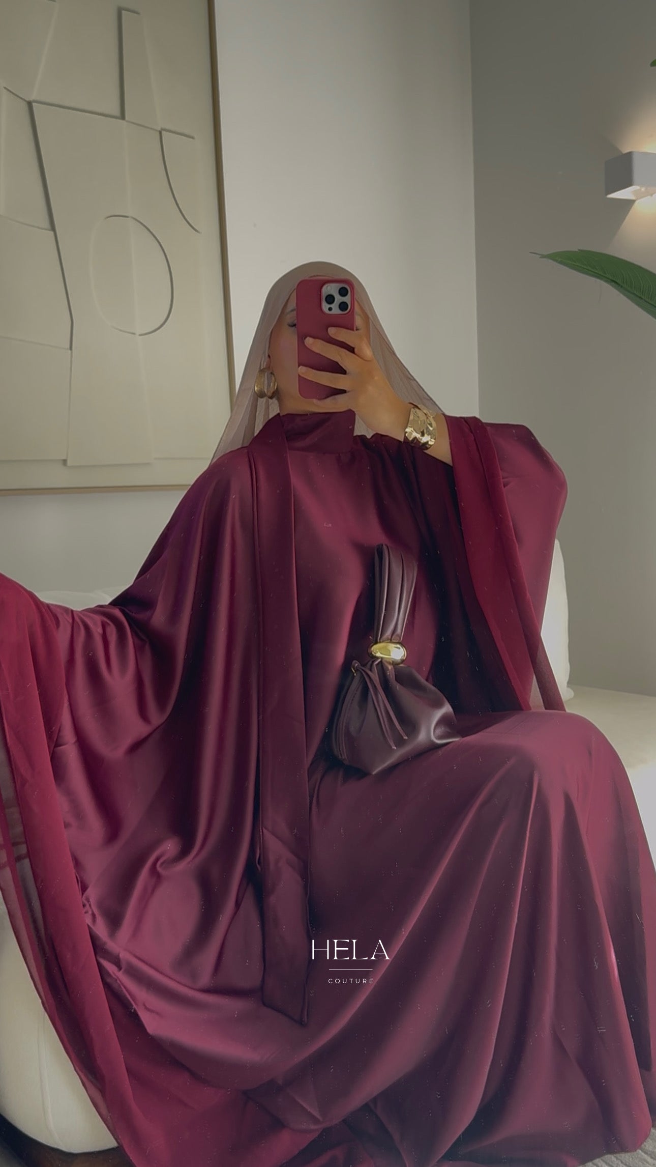 Abaya DINA Burgundy - Eïd collection